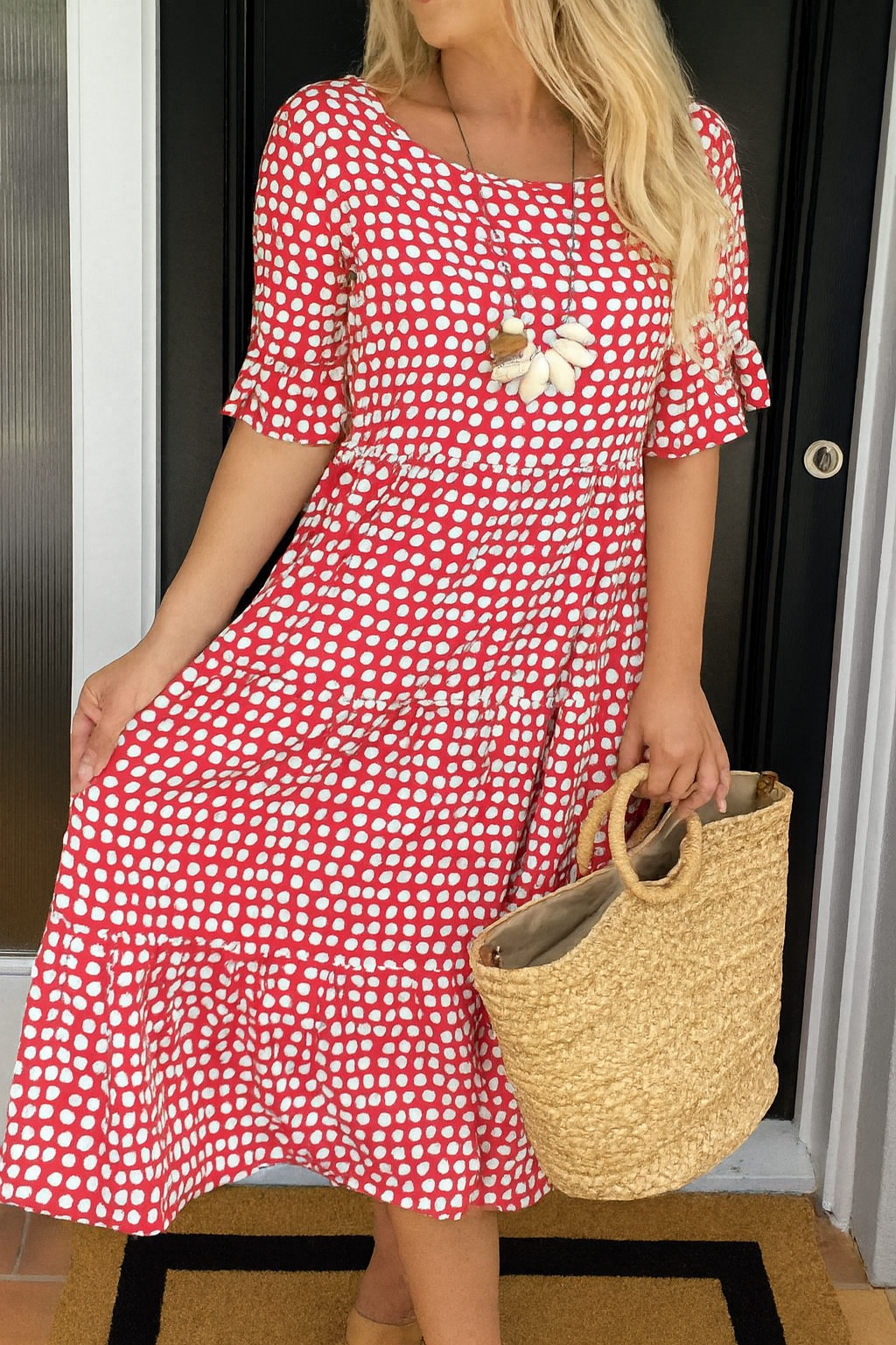IRIS | VESTIDO MIDI SABLE DE MANGA CORTA