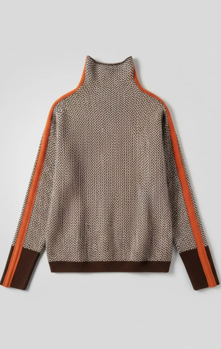 Susana| Jersey de cuello alto con rayas en contraste