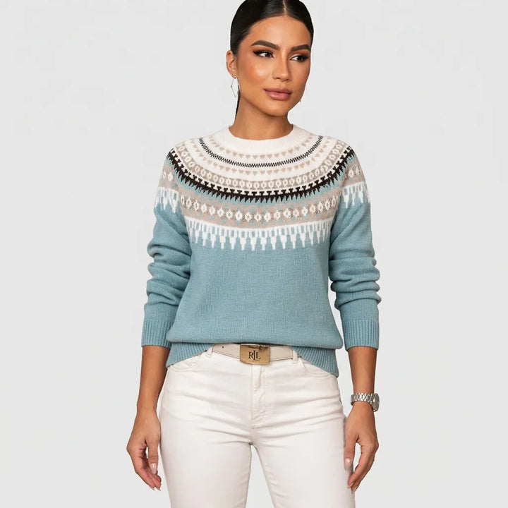 Gemma Jersey de Cuello Redondo Texturizado