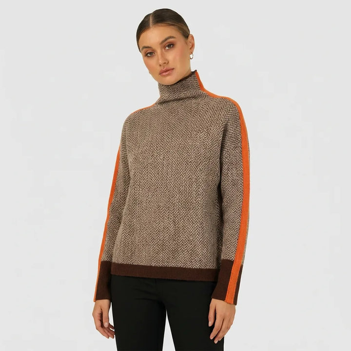 Susana| Jersey de cuello alto con rayas en contraste