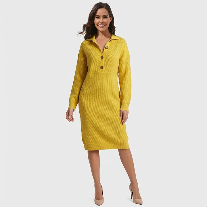 Damaris | Vestido Amarillo Tierra Cálido, Elegante y Cómodo