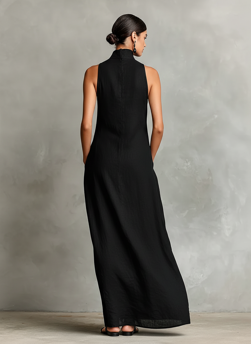 Macarena | Vestido largo negro minimalista