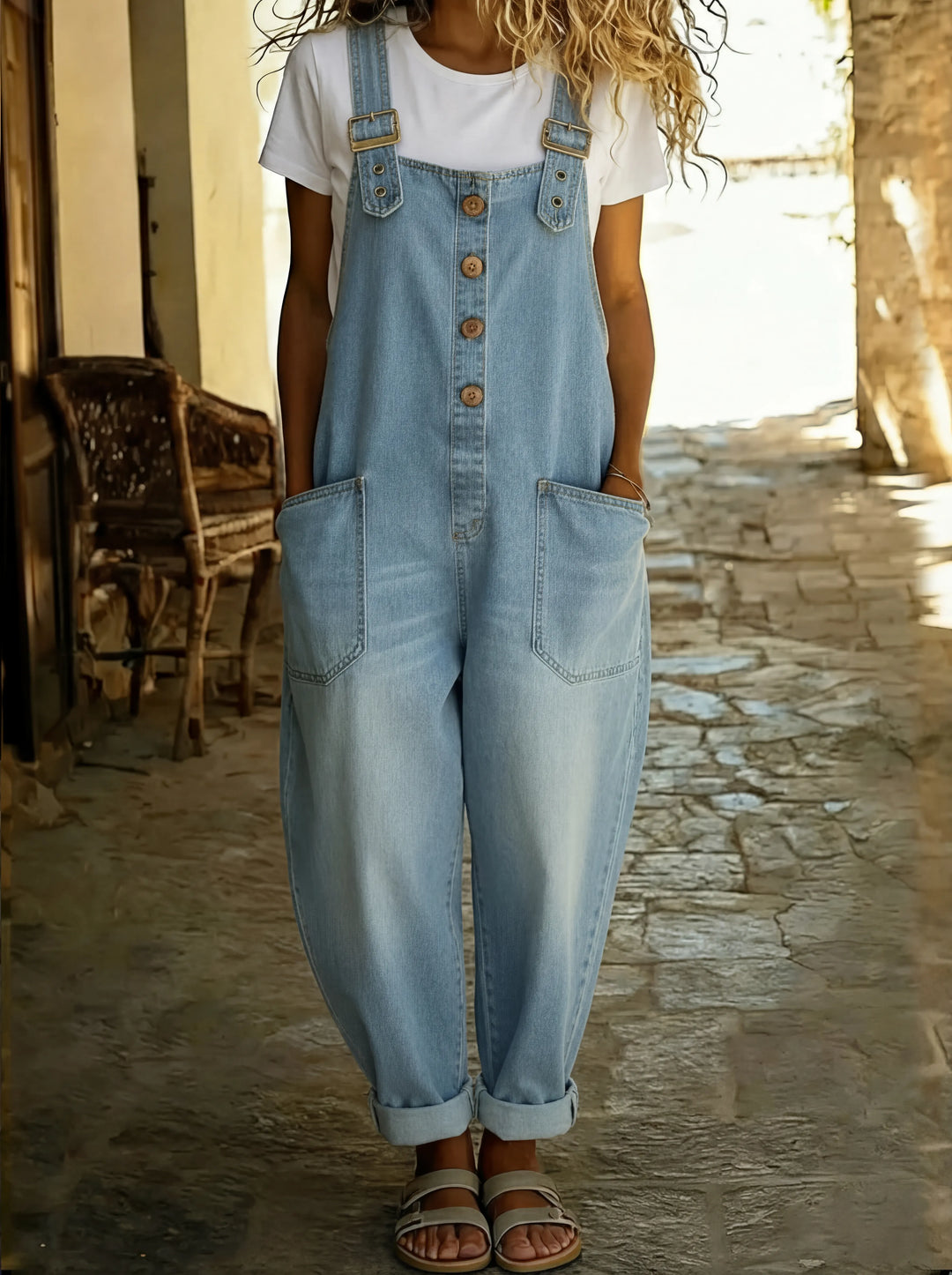 ROCÍO™ - MONO VAQUERO CASUAL CON HEBILLA AJUSTABE