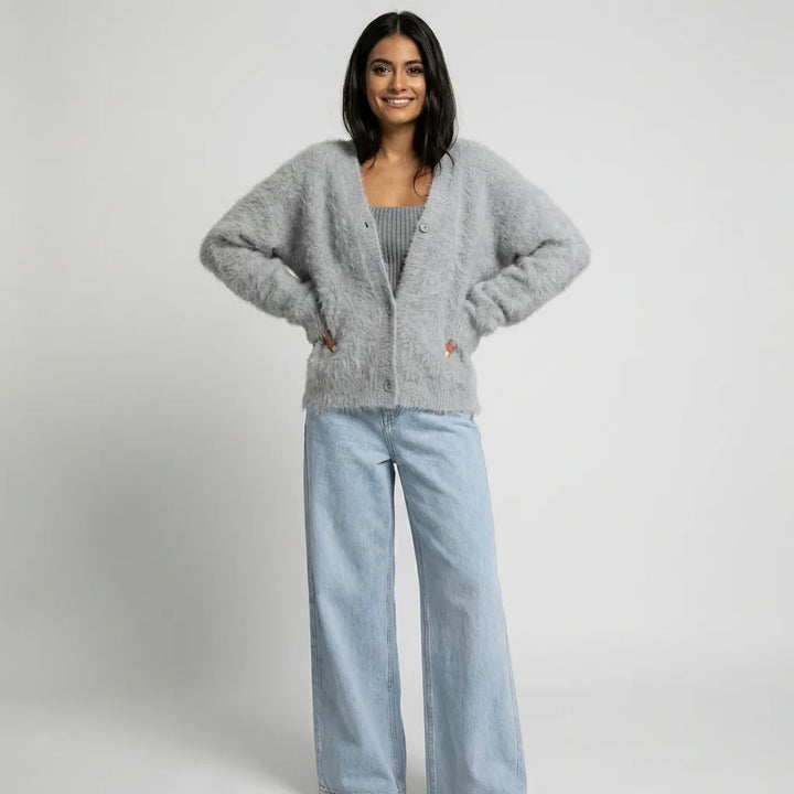 Daniela Cardigan de Mezcla de Cachemira Suave