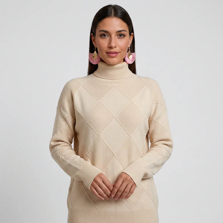Jasmine Jersey de Cuello Alto de Cachemira